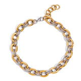 Mixed Metal Gold & Silver Link Necklace (Waterproof)