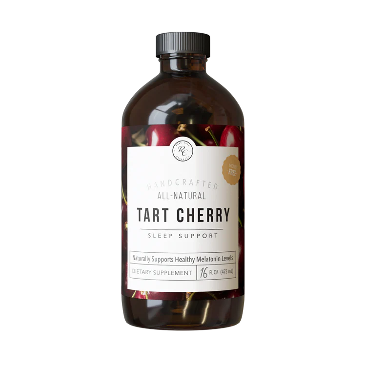 A bottle of Rowe Casa Tart Cherry Sleep Support 