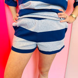 Navy Striped Half-Zip Set