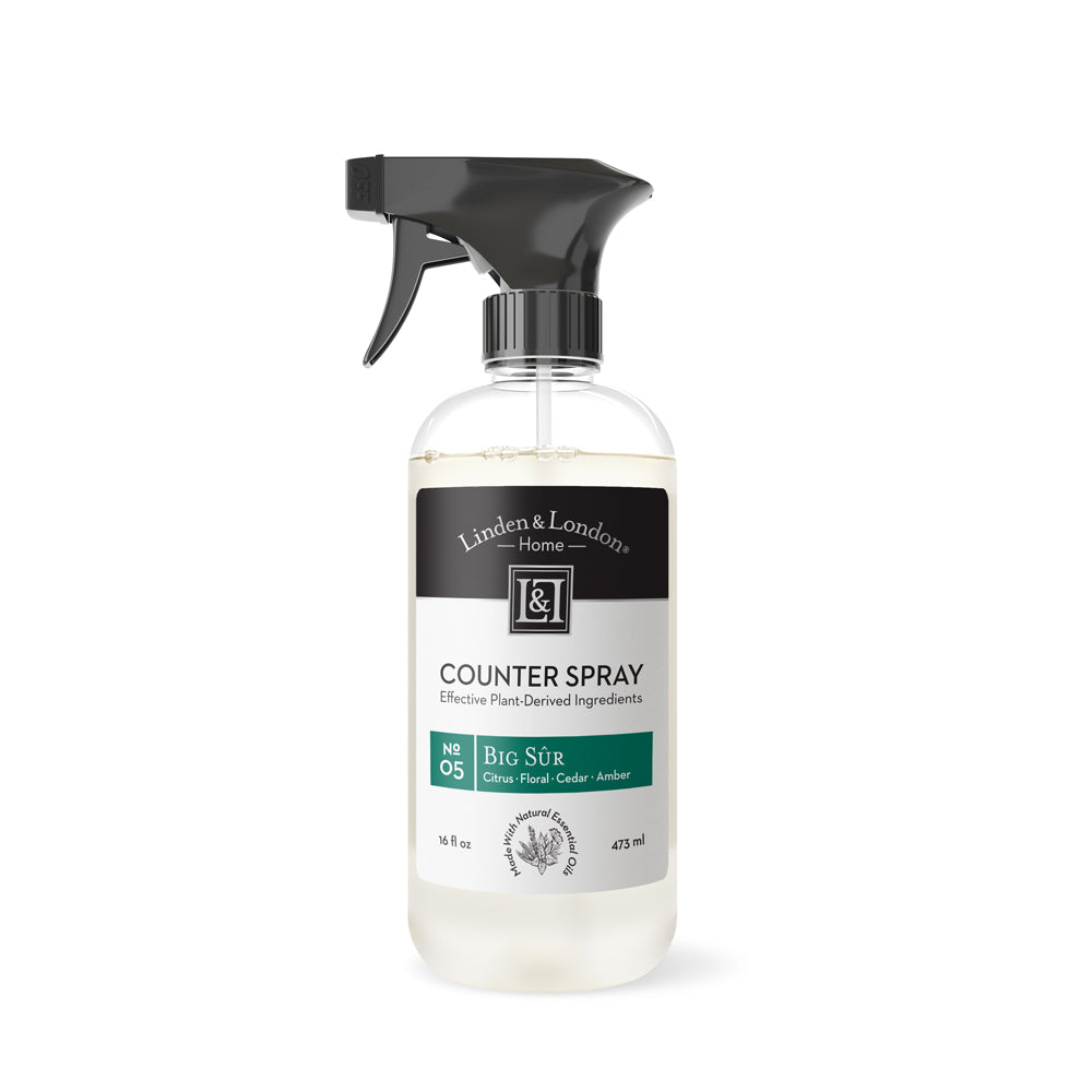 Linden & London Counter Spray, 16 ounce, in Big Sur fragrance.