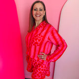 Heartfelt Stripes Ruffle Pajama Set