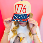 Cream 1776 patriotic hat with navy star bill and “It Was All A Dream” embroidery.