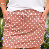 Mocha Mousse Polka Dot Skort
