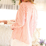 Orange Striped Button Down Shirt