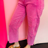 Hot Pink Barrel Pants