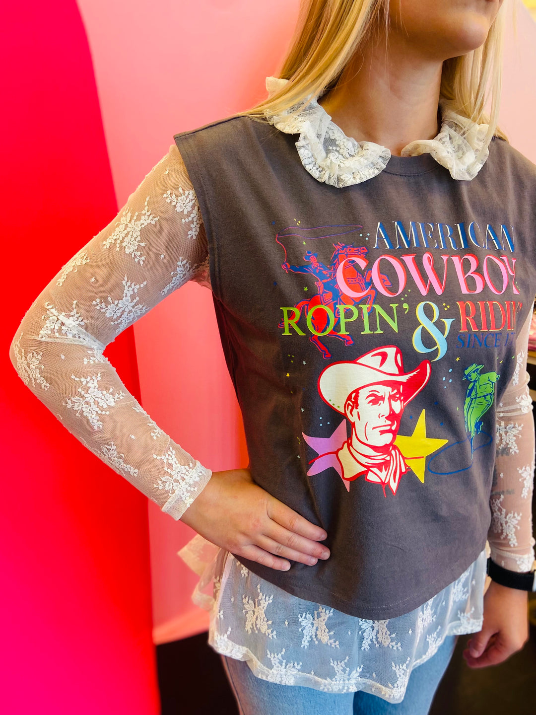 American Cowboy Capped Sleeve Tee