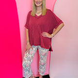Burgundy Corded Top