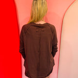 Brown Raglan Top