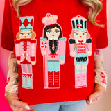 Red Chenille Nutcracker Patch Tee
