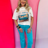 Zenana Turquoise Cropped Jeans