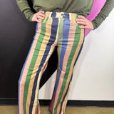 Multicolor Stripe Wide Leg Pants