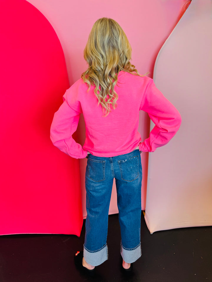 Pink Checkered Pumpkin Sweatshirt