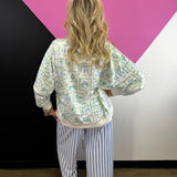 Blue & Green Toile Christmas Sweatshirt