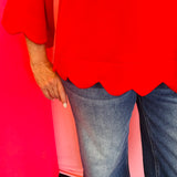 Red Scallop Top