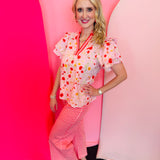 Poppy Picnic Ruffle Blouse