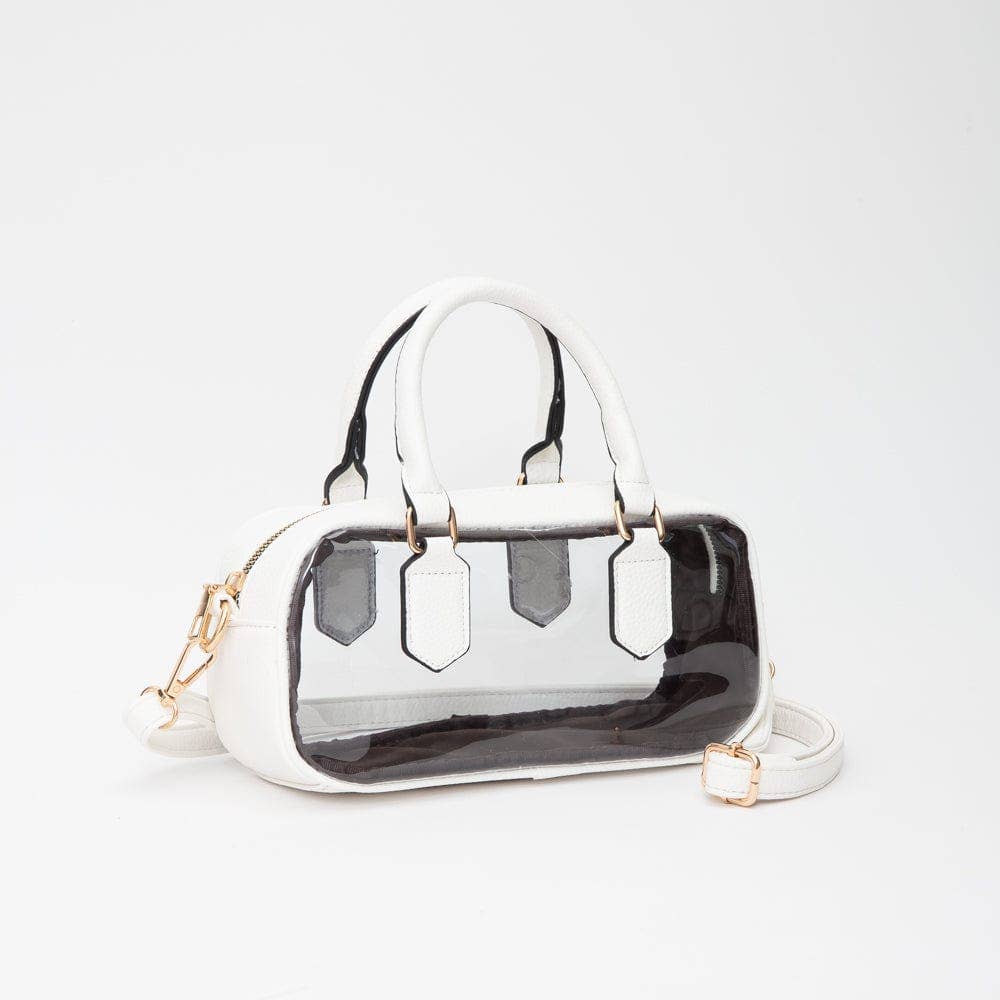 White Clear Plastic Top Handle Crossbody