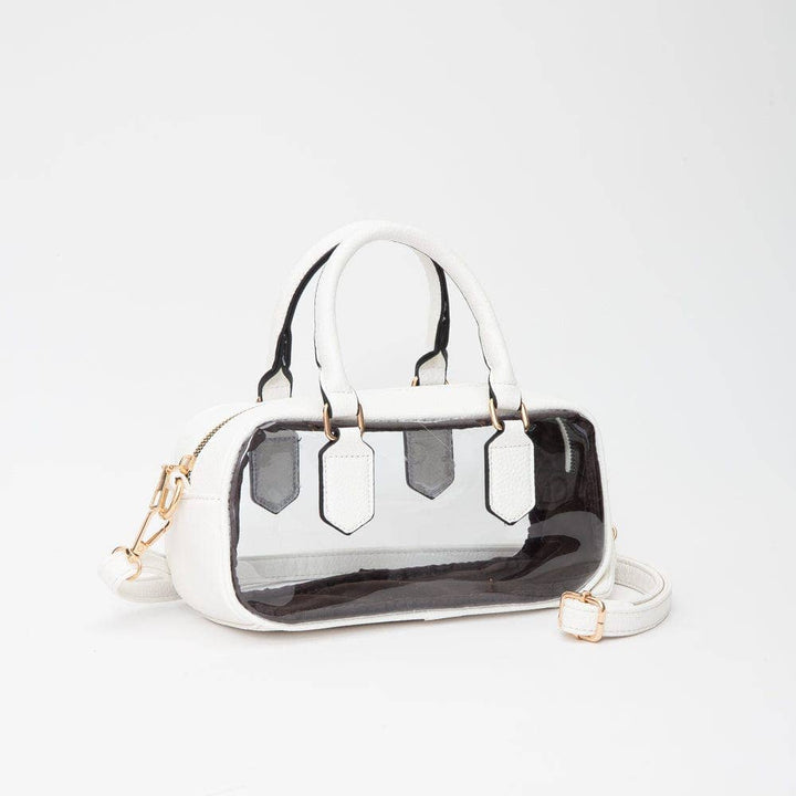 White Clear Plastic Top Handle Crossbody