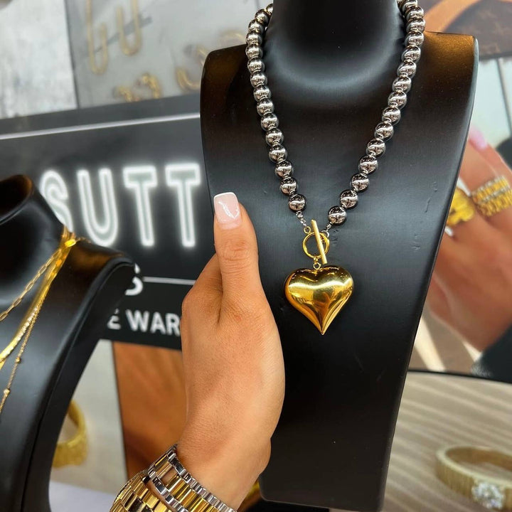 Glam Heart Necklace (Water Resistant)