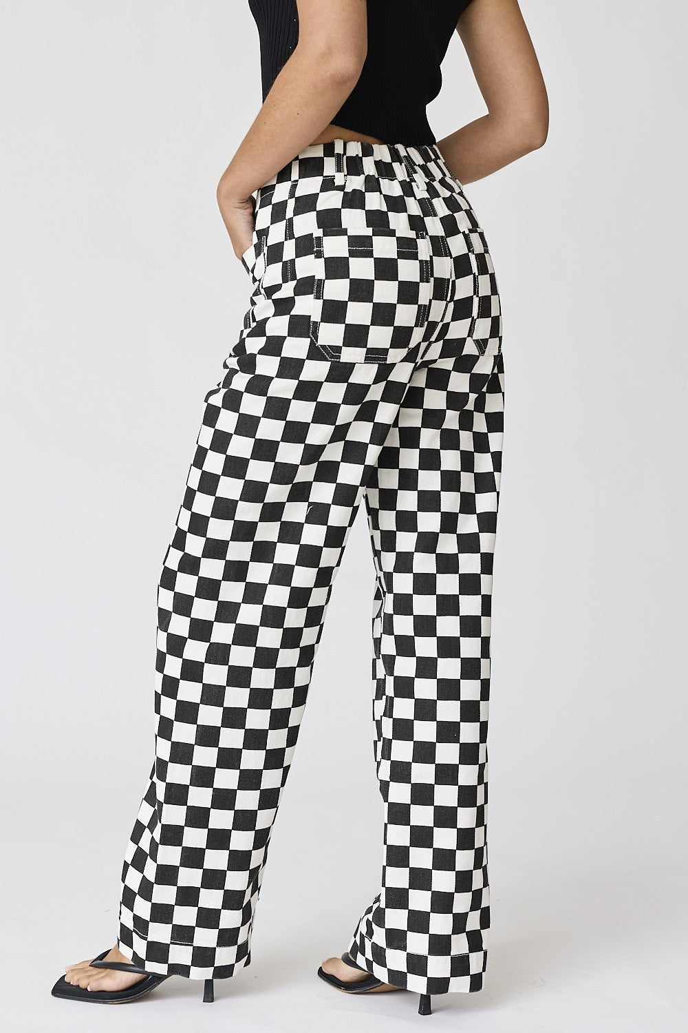 Black Demi Checkered Jeans