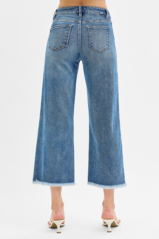 Risen Tummy Control Slit Jeans