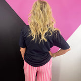 Neon Pumpkin Pattern Stripes Tee
