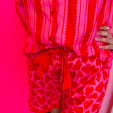 Heartfelt Stripes Ruffle Pajama Set