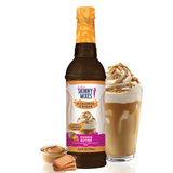 Sugar-free cookie butter flavored syrup bottle by Skinny Mixes, 0 calories, 0 sugar, gluten-free, keto-friendly.