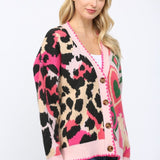 Heart & Leopard Oversized Sweater Cardigan