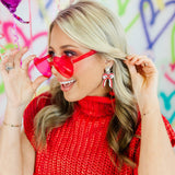 Pink/Red Beaded Bows