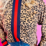 Chic Stripe Leopard Blouse