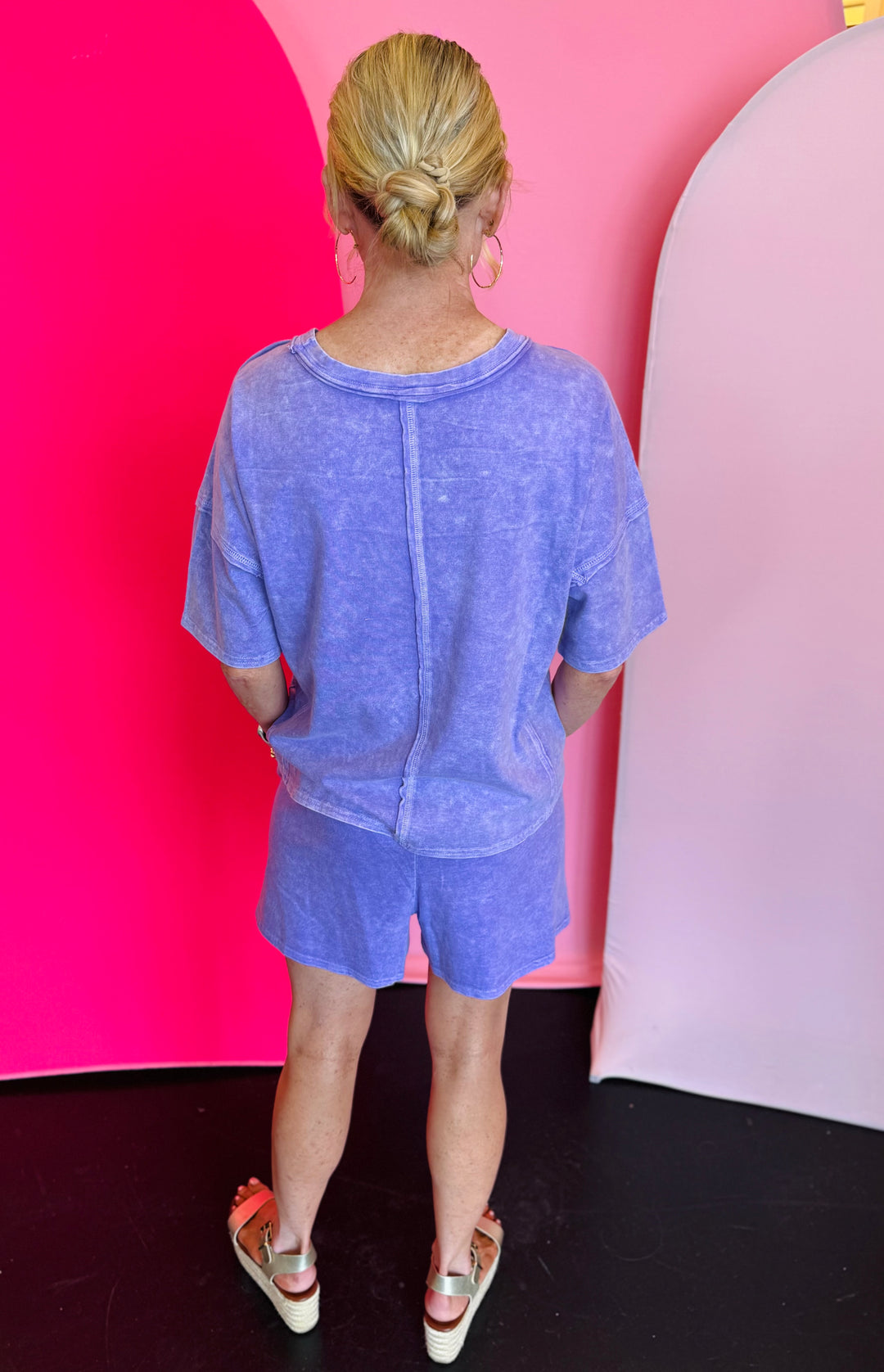 Violet Halo Snow Washed Short Set