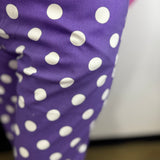 Purple & White Polka Dot Barrel Pants