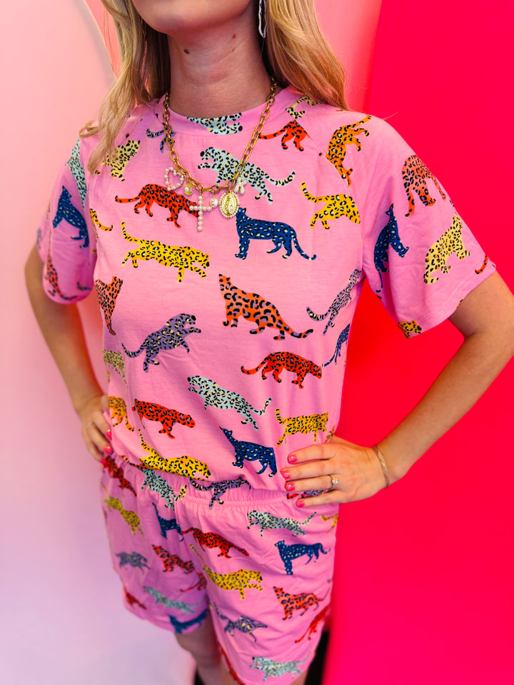 Pink Cheetah Pajama Set