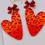 Valentine Heart Bow Earrings