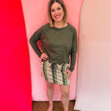 Olive Raglan Top
