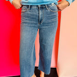 Judy Blue cropped raw hem high waisted classic jeans