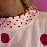 Polka Dot Mockneck Pullover