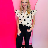 Black HW Scallop Hem Pants