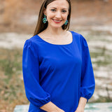Multi-Blues Confetti Dangle Earrings