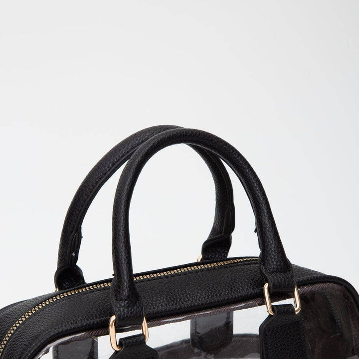 Black Clear Plastic Top Handle Crossbody