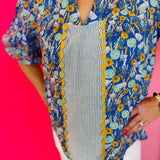 Scallop Floral Stripe Top