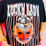 Ladybug Blingy Collared Tee