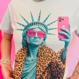 Lady Liberty Selfie Bling Tee