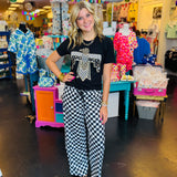 Fast Lane Checkered Wide Leg Jogger Pant