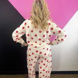 Cream & Red Polka Dot Pullover