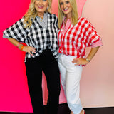 Black Gingham Top