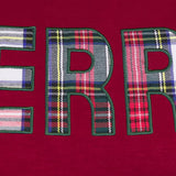 Merry Plaid Patch Luxe Pullover