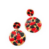 Red & Black Double Dangle Earrings