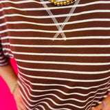 Brown Striped Short Set