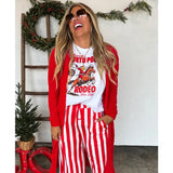 Red Vertical Stripe Pants